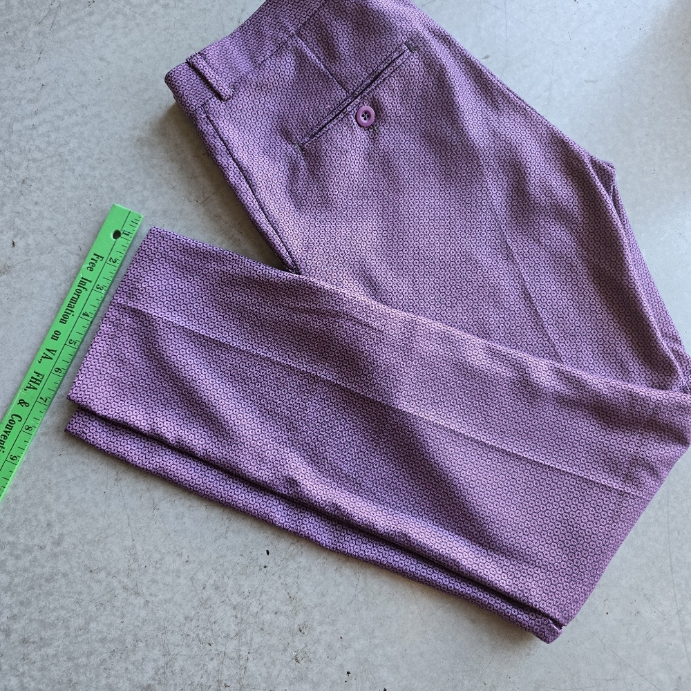 DJ PLUS MENSWEAR slim fit dress pants, purple patterned, size 32